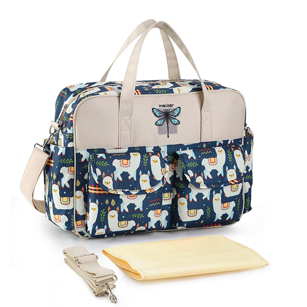 Baby Diaper Bags Maternity Bag Waterproof Messenger Printed Wet Dry Diaper Bag Baby Care Travel Stroller Bags: 2