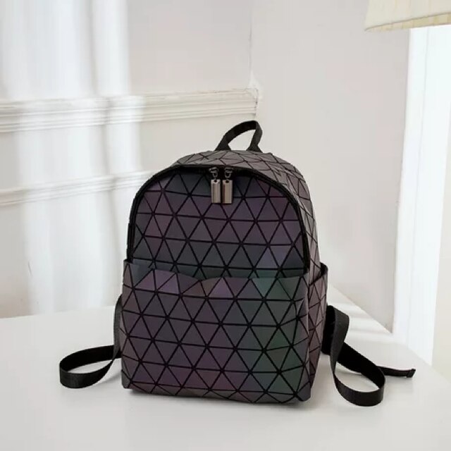 Holographic Luminous Rhombus Geometric Bag Cool Colorful Portable Diagonal Backpack: Style3