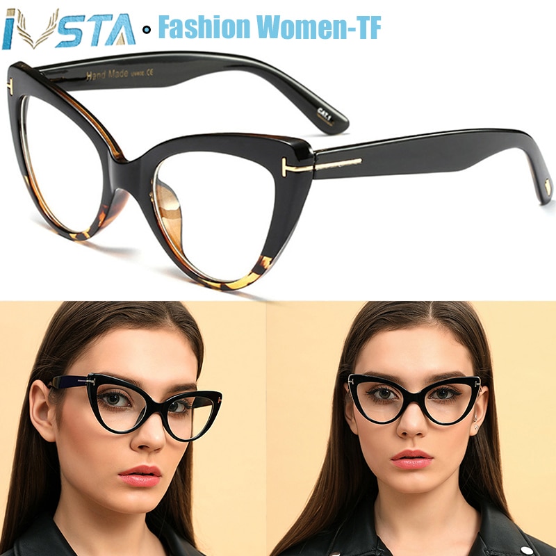 Ivsta Tom Tf Cat Eye Bril Frame Vrouwen Luxe Vlinder Oversized Optische Roze Bijziendheid Voor Sight Recept
