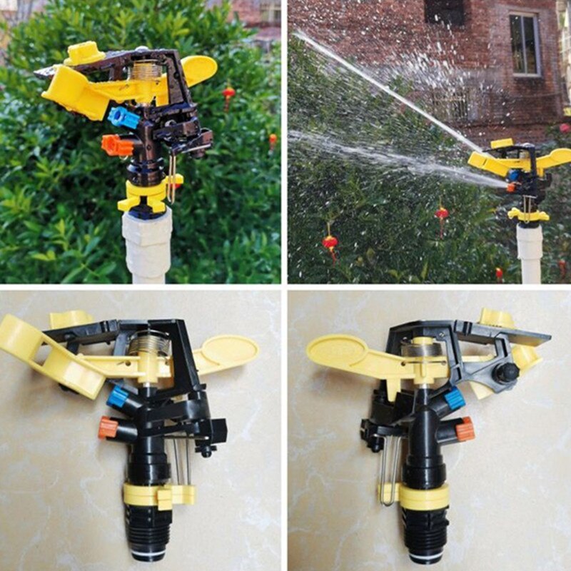 Boquilla giratoria de jardín ajustable rotativa de 360 grados con doble salida Rocker irrigación de agua por rociadores boquilla de Rocker de césped 1 Uds