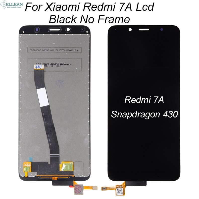 Dinamico 5,45 pulgadas LCD para Xiaomi Redmi 7A pantalla con Panel táctil de vidrio digitalizador Asamblea reemplazo 7A LCD con marco: Black No Frame