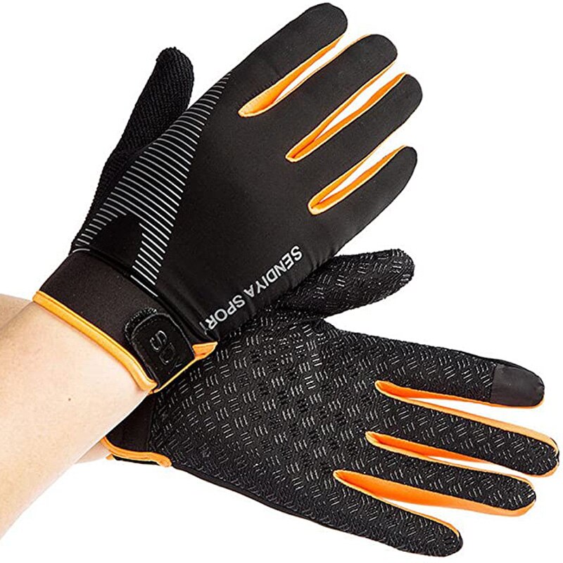 Guantes de entrenamiento de Palma protección completa y agarre Extra guantes de Fitness adecuados para entrenamiento de pesas ejercicios de Fitness: orange / XL