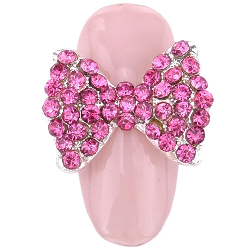 10 pièces Strass 3d ongle noeud papillon cristal ab perle nail art décoration métal bijoux à breloques pour ongles Y153 ~ 160: Y160