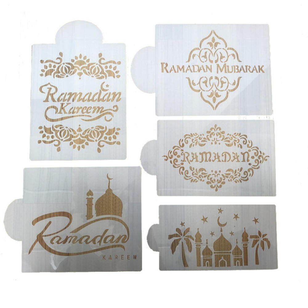 Eid moubarak pochoir Festival Ramadan gâteau modèle décoration pulvérisation motif Fondant Ramadan moule café 1 pièces