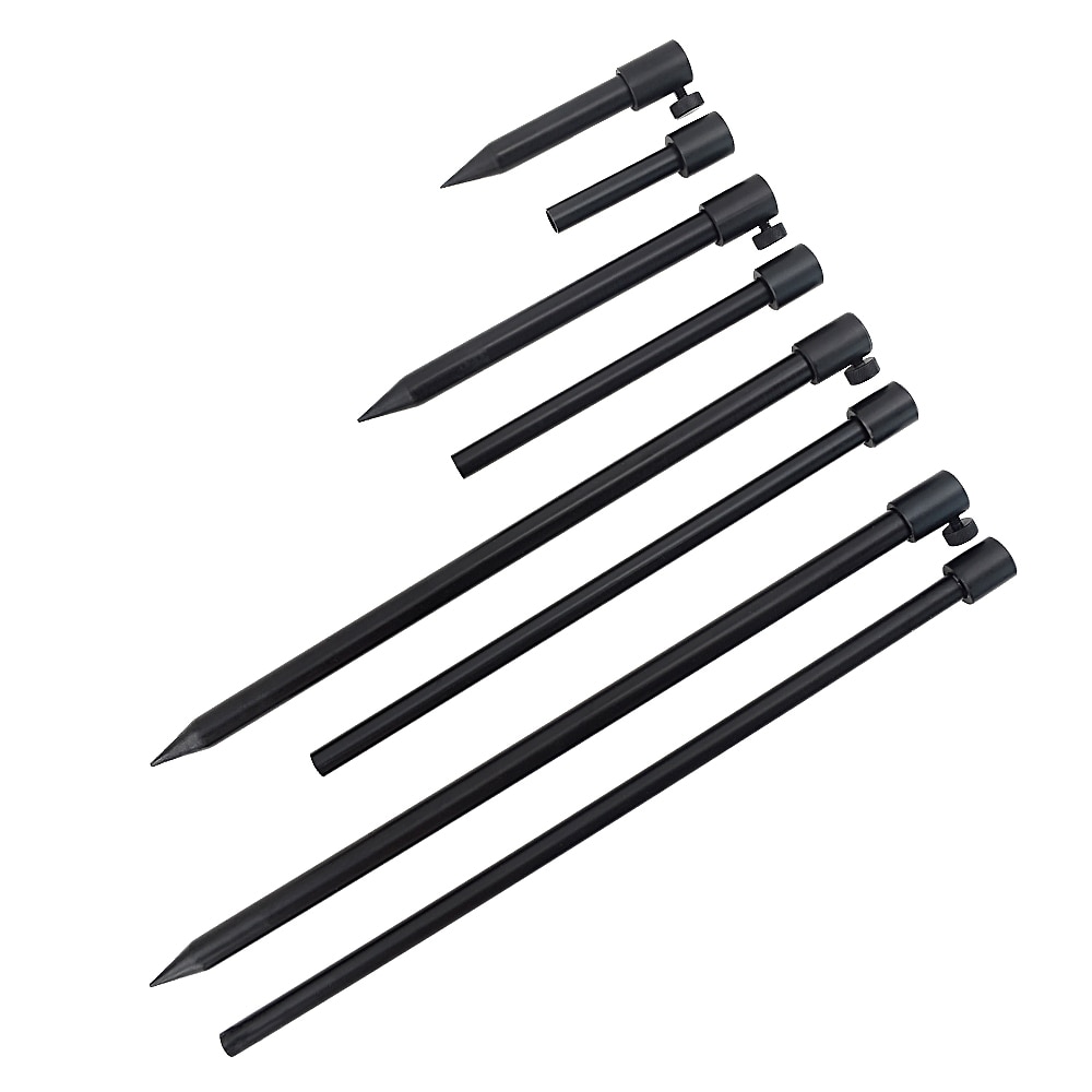 2 x karpe fiskebank pinner aluminium svart stang pod diameter 16mm fiske tilbehør