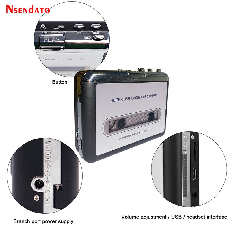 Usb Cassette Capture Radio Speler Draagbare Usb Cassette Naar MP3 Converter Capture Audio Music Player Tape Cassette Recorder