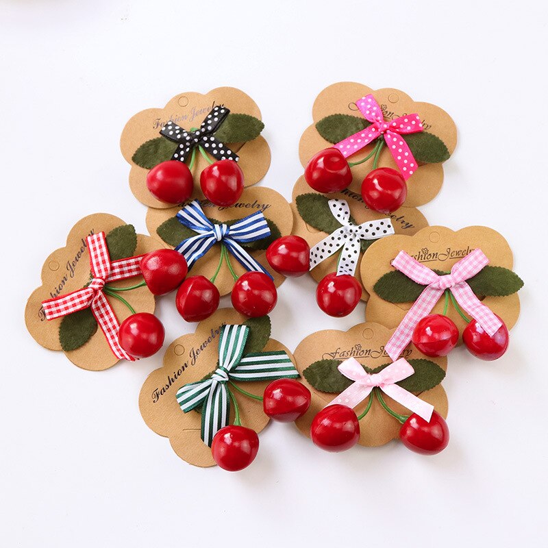Cute Baby headdress children's hair accessories three-dimensional cherry jewelry hairpin bow princess head flower side clip