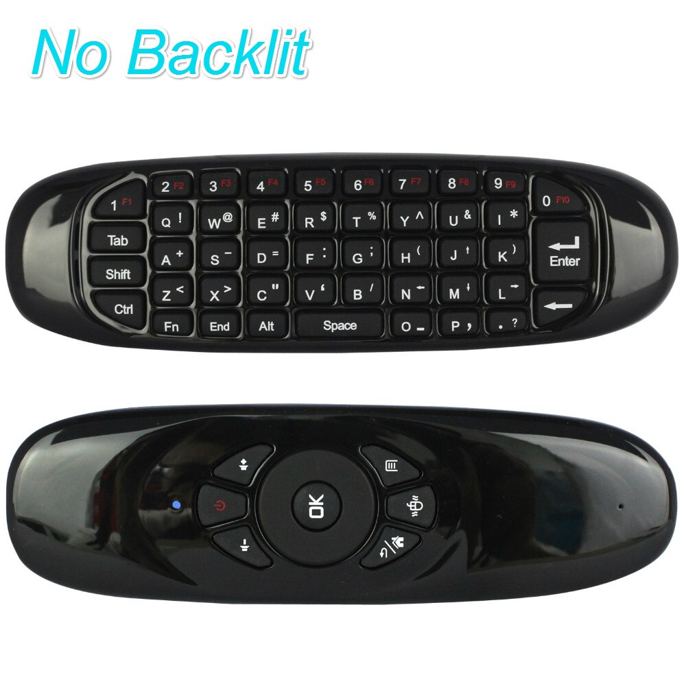 TTV DOOS C120 Backlight 2.4G Air Mouse Oplaadbare Draadloze Afstandsbediening Toetsenbord voor Android TV Box Computer Engels Versie: C120 No Backlit