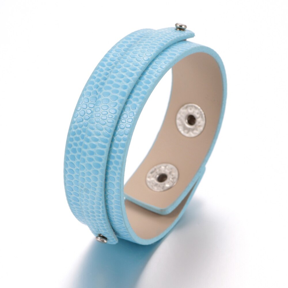 15 färgade läderarmband och armband gör-det-själv-tryckknappar, smycken som passar 18mm tryckknappar  sz0370f: Sz0370o