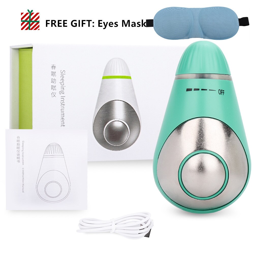 Microcurrent Sleep Aid Device Sleep Holding Sleep Aid Instrument Hypnosis Instrument Pressure Relief Relax Massager USB Charging: Green