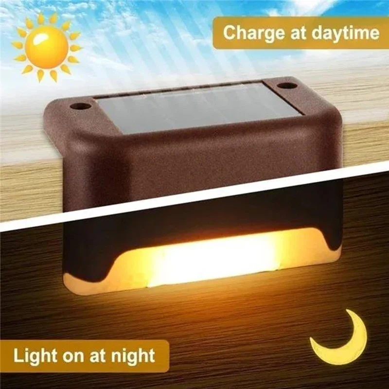 Aurinkoterassivalot 12 kpl ulkoaskelvalaisimia vedenpitävä led-aurinkokennolamppu kaiteeseen portaisiin askelaita piha-aita patiolle ja polku