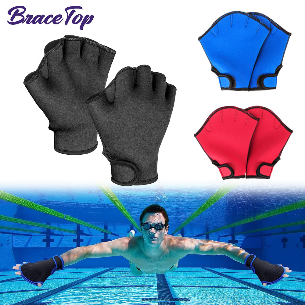 Rękawiczki do pływania Rękawiczki do treningu pływania w wodzie Rękawiczki neoprenowe Rękawiczki do treningu fitness z siatką Wodoodporne rękawice treningowe do pływania i nurkowania