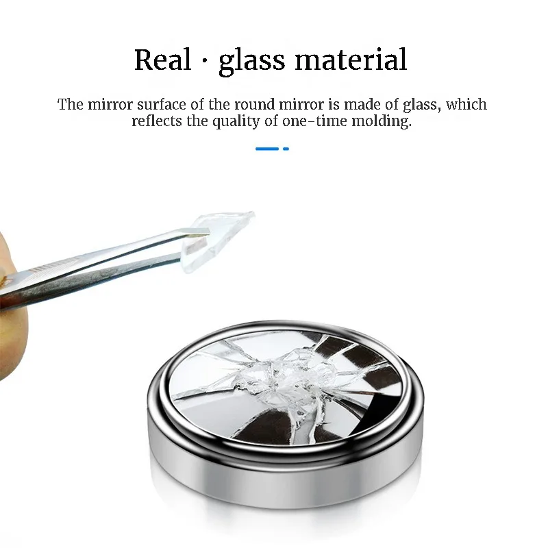 2 Pcs Round Frame Convex Blind Spot Mirror Safety Driving Wide-angle 360 Degree Adjustable Clear Rearview Mirror Car Accessories