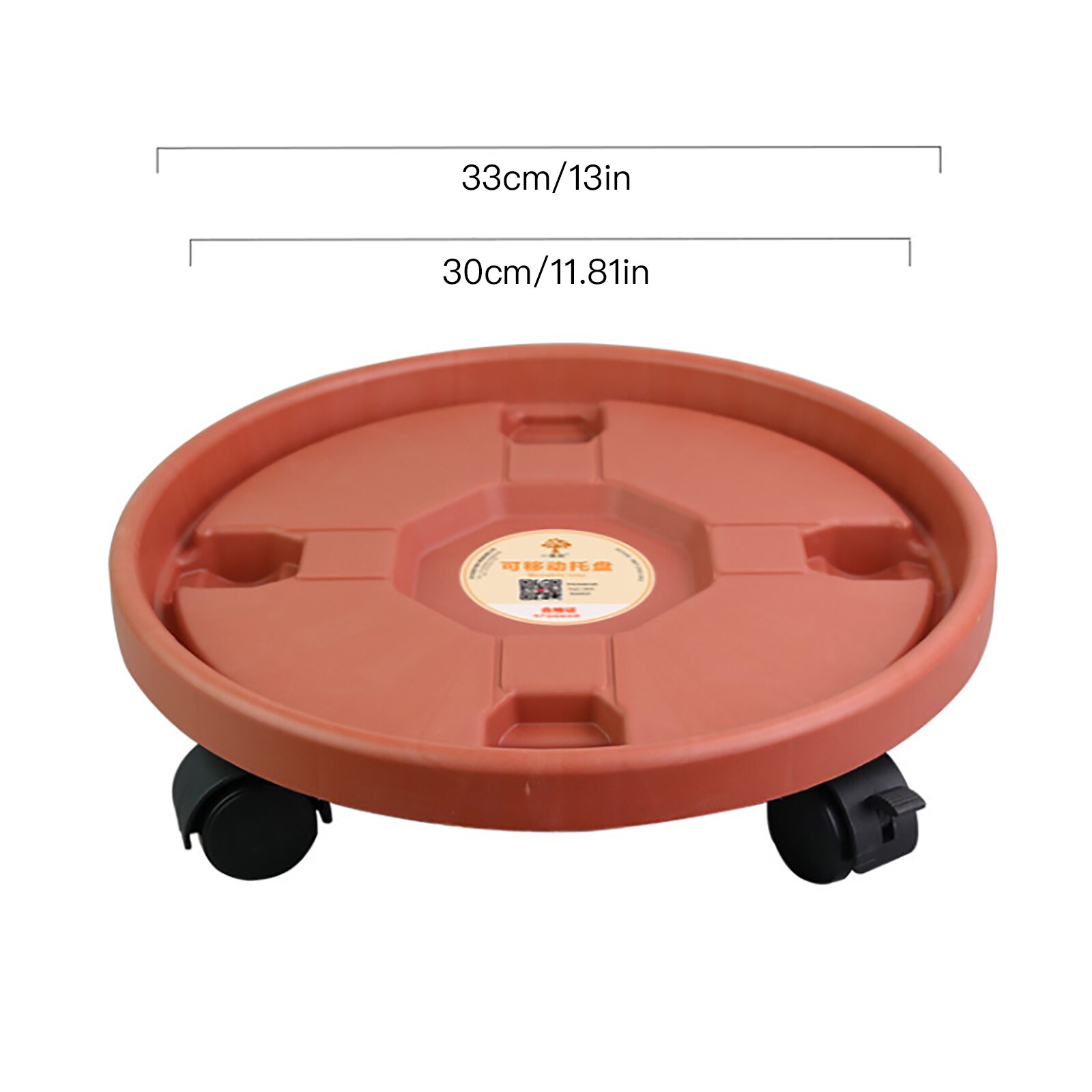 Flower Pot Tray Round Plastic Tray Caster Wheels Pallet Tray Vase With Rollers Flower Plant Pot Holder: Red 330