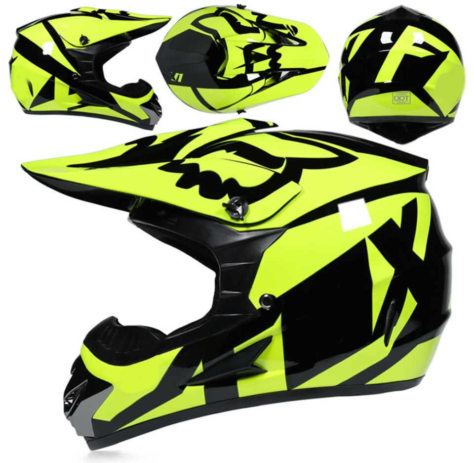 Youth Motocross Helmets, Motorcycle Racing Kart Snowmobile Helmet Casco Moto, Unisex, Suitable for All Seasons: Yellow