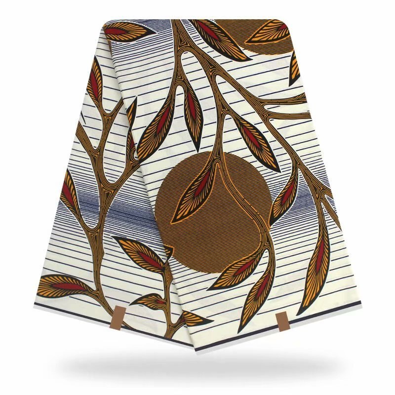 Afrikaanse Wax Stof 100% Katoen Wax Afrikaanse Echte Afrikaanse Katoen Wax Echte Afrikaanse Print Stof Voor Feestjurk: YELLOW