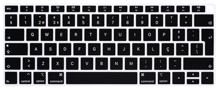 Portuguese Keyboard Protector For Macbook Air 13 A1932 EU Layout Keyboard Cover MabookAir 13.3 Silicone Skin Guard: Black