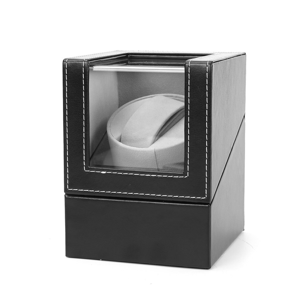 Carlota Automatic Watch Winder Box Case Holder Mechanical Watch Display Organizer EU/US/AU/UK Plug Motor Shaker PU Leather: AU black