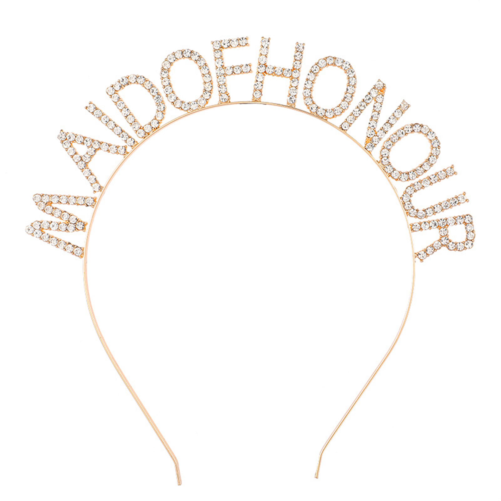 Accesorios para el cabello para dama de honor, diadema con diamantes de imitación, diademas de cristal para dama de Honor, joyería para de boda y novia: Color amarillo dorado claro