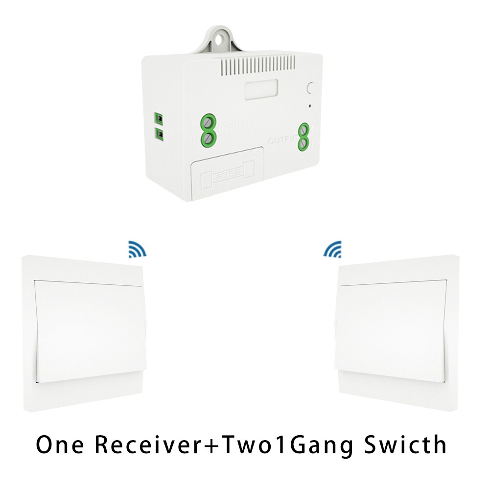 RF433 Wireless Self Powered Remote Control Smart Switch No Battery Needed No Wire.Wall Panel Transmitter Rocker Push Button: 2-way type