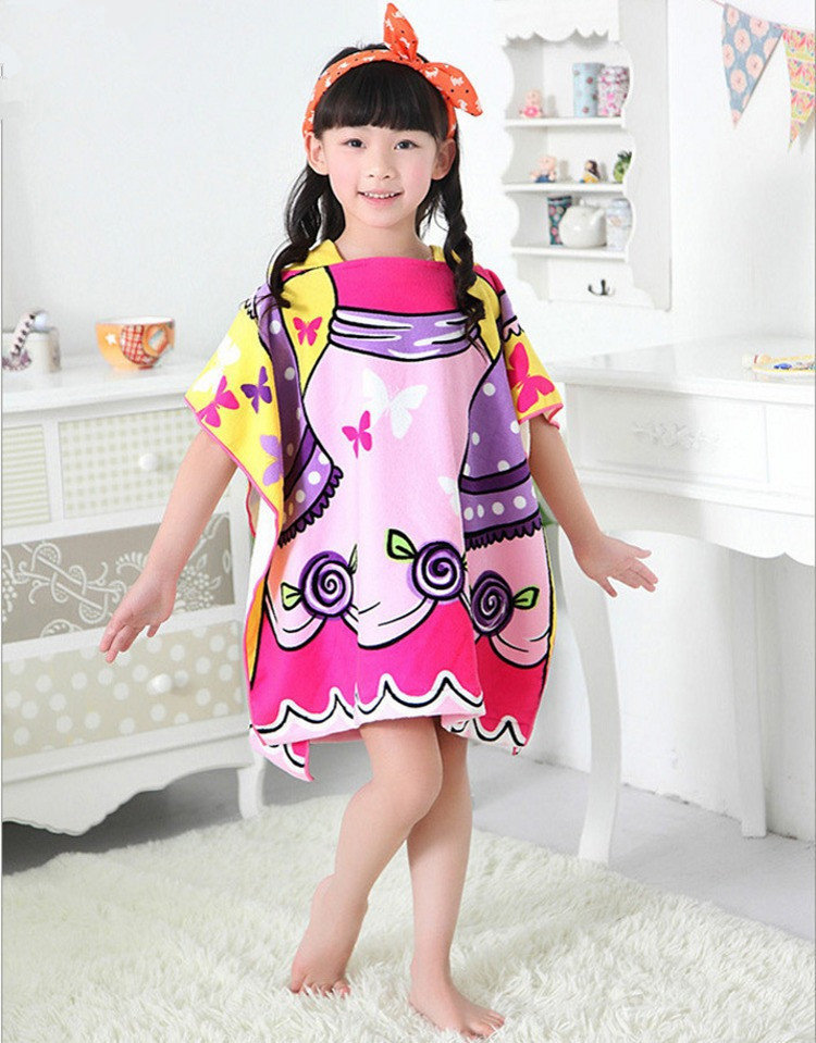 Handtuch Poncho für freundlicher Mikrofaser Bademantel freundlicher Surfen Schwimmbad Strand Ändern Kleid Mädchen Jungen Schnell Trocken Baden Schwimmen Handtücher: 11
