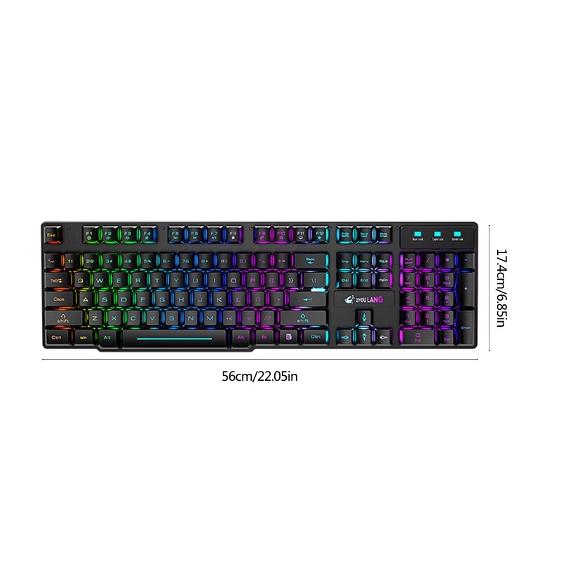 2.4G Wireless Gaming Keyboard and Mouse Set Colorful LED Breathing Light Keypad