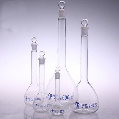 100ml gradueret labrotary glas flydende målekolbe med glaspropp