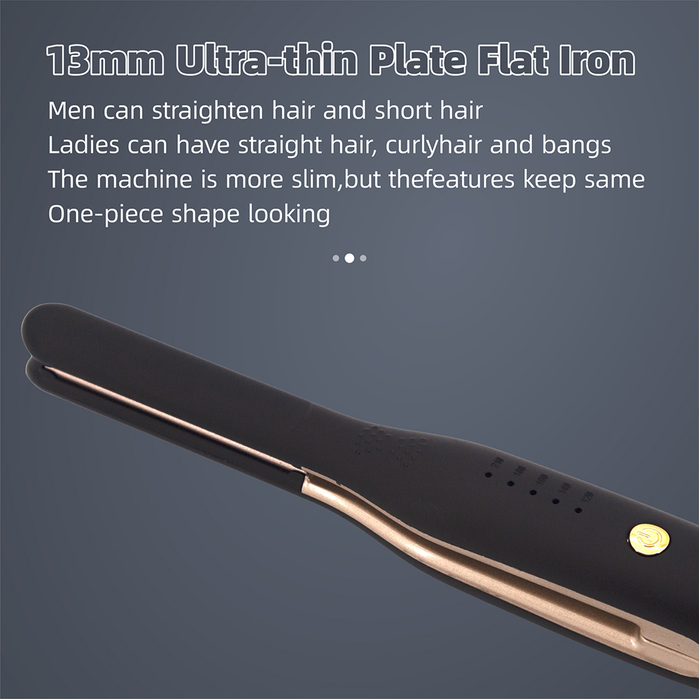 Mini-Haarglätter, kleines Glätteisen für kurzes Haar und Pixie-Schnitt, Dual-Voltage-Bart, dünnes Bleistift-Glätteisen, Titan, Reisen