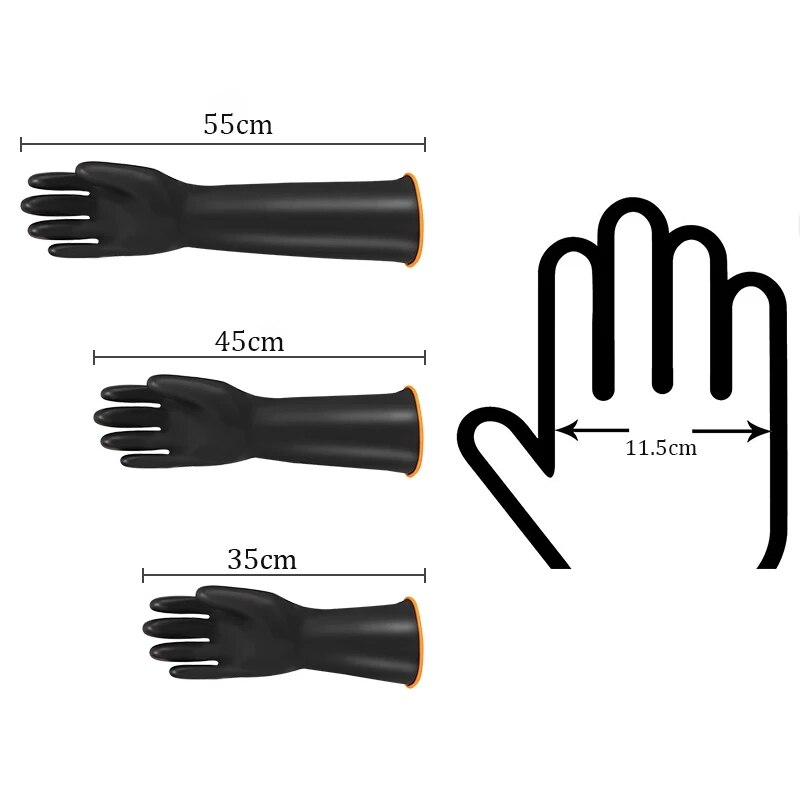 Heavy Duty Chemical Resistant Rubber Gloves Labor Acid Oil Resistant Latex Gloves For Home Industry Work Safety Protection Glove
