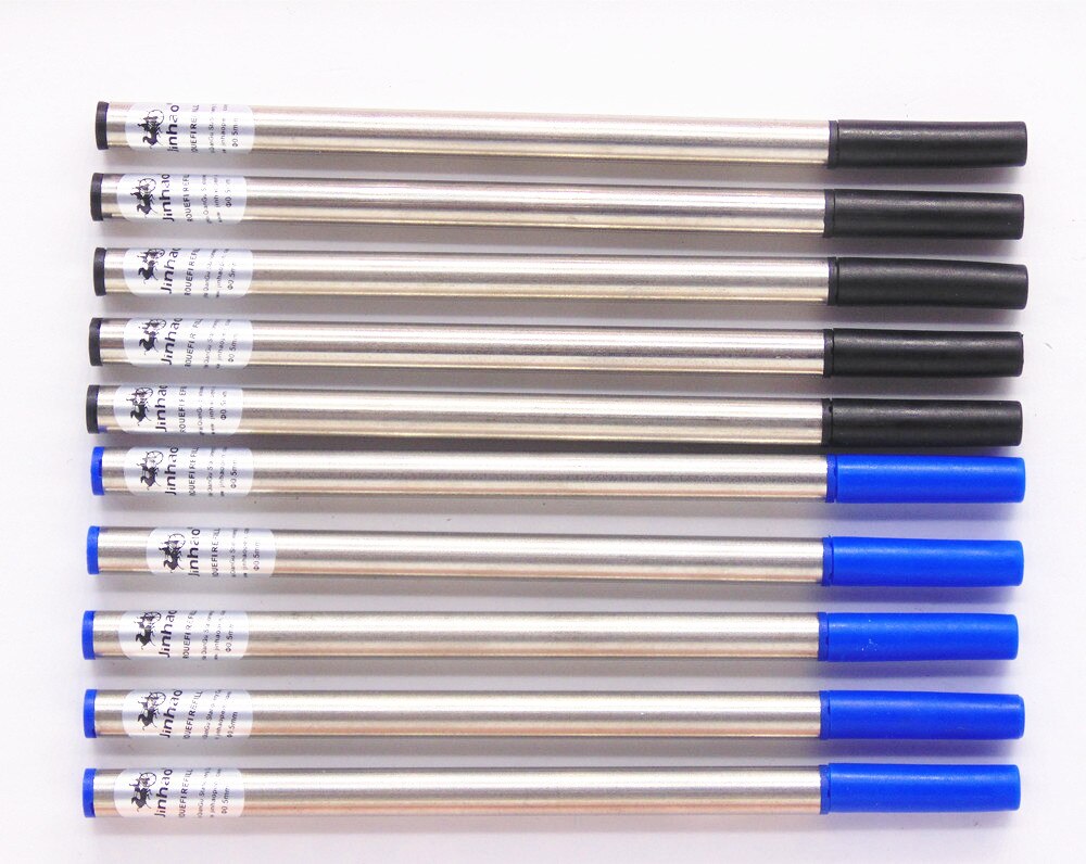 Hoogwaardige JINHAO 10 stks Blauw En Zwart Refill Medium Nib Rollerball pen