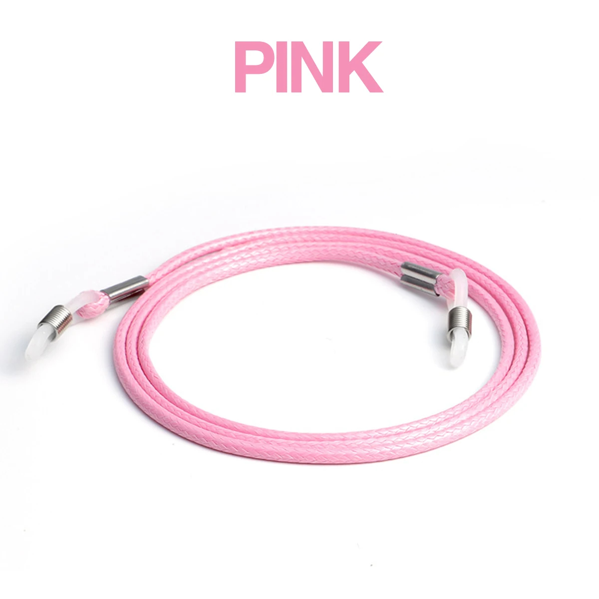 Solid Braided Glasses Strap Neck Cord Adjustable Sunglasses Eye Glasses Chain Rope Lanyard Holder Anti Slip Eyewear Accessory: Pink