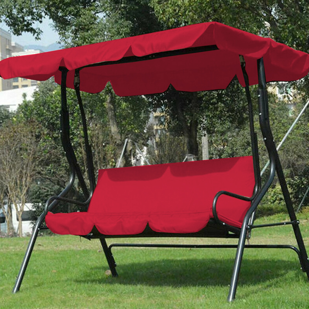 Swing Chair Cover Outdoor Garden Patio Swing Chair Seat and Top Cover Sunshade Canopy Waterproof Replacement Chair Awning
