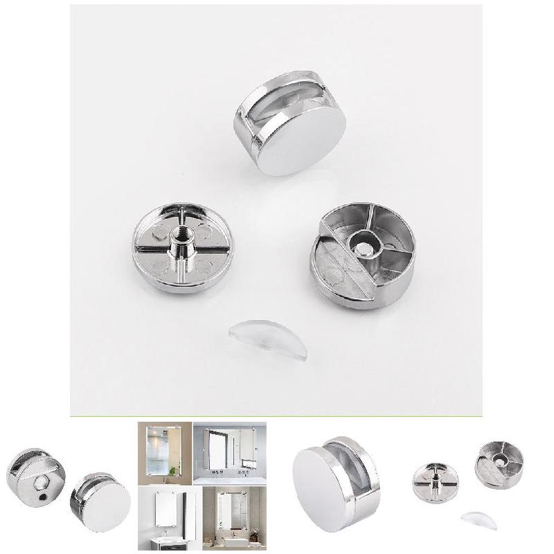 Supporto per staffe di supporto per mensole in lega di zinco con clip per specchio da bagno con morsetto in vetro da 4 pezzi B88