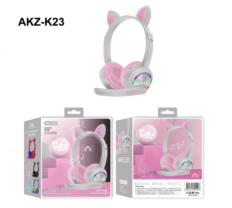 Cat Ear Headphones - Bluetooth 5.0 Wireless Stereo Headset with Mic - Hifi Sound for Kids & Adults