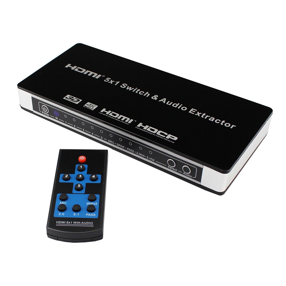 Version 1.4 HDMI 5 in 1 out with Audio Separation Function KVM switcher HDMI 5X1 TV Switcher
