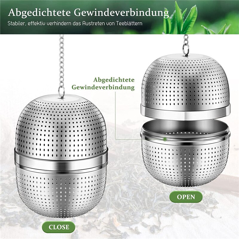 Colador de té Infusor de té de acero inoxidable, filtro prémium para té suelto, aromatizante, venta de PR