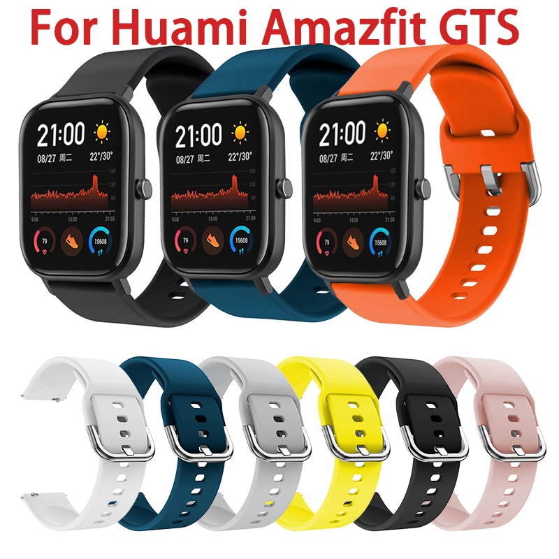 8 Kleuren Voor Amazfit Gts Band Siliconen Vervanging Armband Platte Kop Pure Polsband Horlogeband Sport Band Smart Accessoires