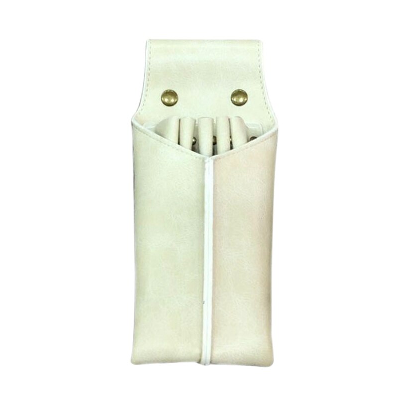 Sales Hairdressing Waist Bags Scissor Bags Faux Leather Barber Scissor Storage Bag Hair Scissors Comb Bags: Beige