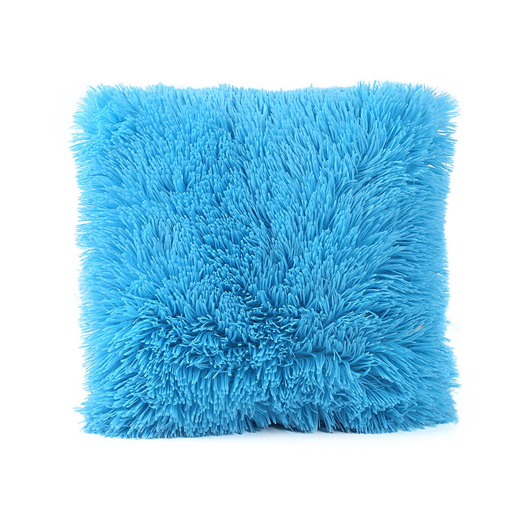 Housse de coussin pour décoration de maison | Coussin de luxe en velours, bleu, vert, jaune, rose, gris, noir, #30: Sky Blue 