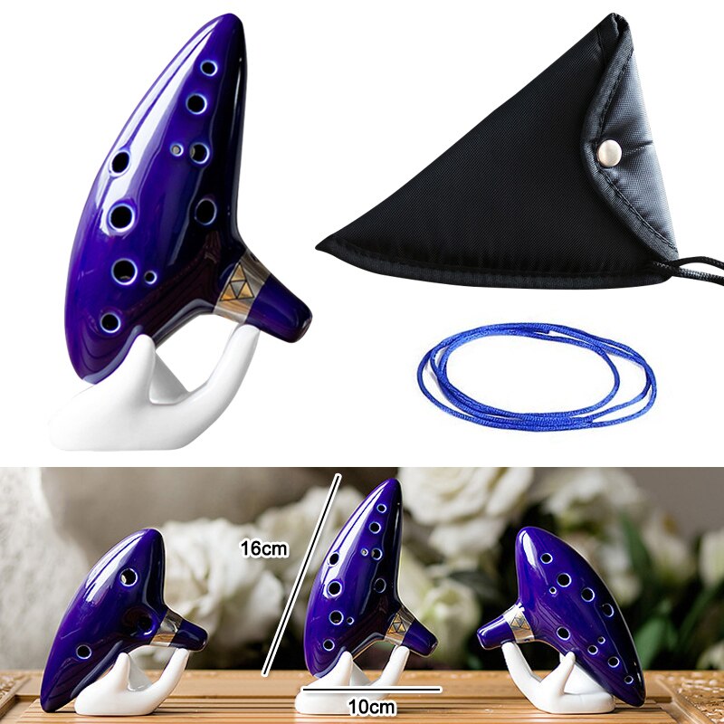 Ocarina med sangbog 12 huls alt c ocarinas leg med display stand beskyttelsestaske asd 88