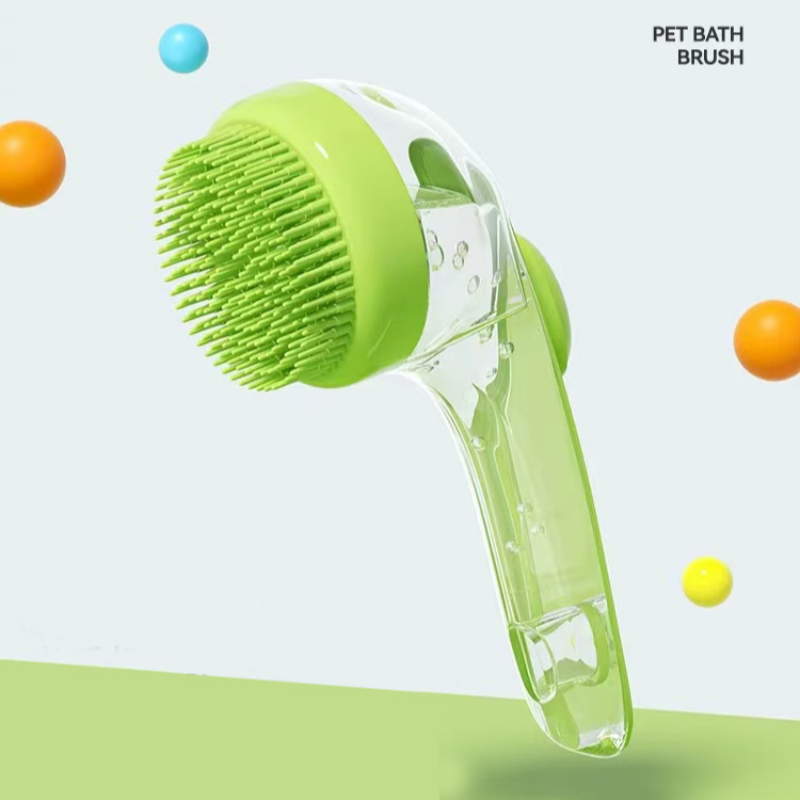 Pet Bath Brush 2 In 1 Dog Bath Brush With Built-in Shampoo Dispenser Pet Wash Brush Dogs Cats Grooming Massage Brush