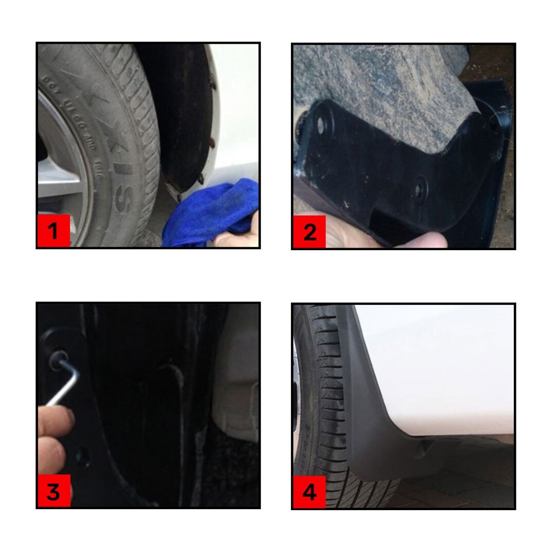 4pcs Durable Automobile Front&amp;Rear Mudguard High Plastic Car Mud Flaps Accessories For Ford For Mustang Mach-E