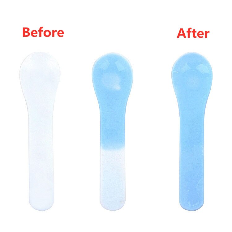 10/20/30Pcs Color Changing Plastic Ice Cream Spoons Changes Color When Cold Durable Reusable Colorful Plastic Dessert Spoons: Blue / 10 pcs
