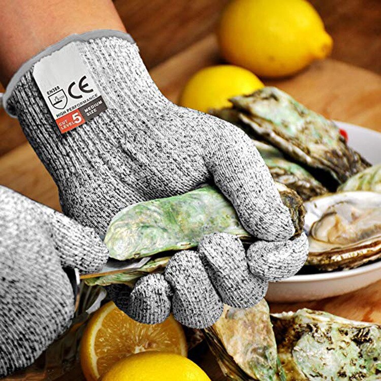 Guantes de seguridad de nivel 5 anticorte, resistentes a Cortes, alambre de acero inoxidable, malla metálica, para cocina, carnicero