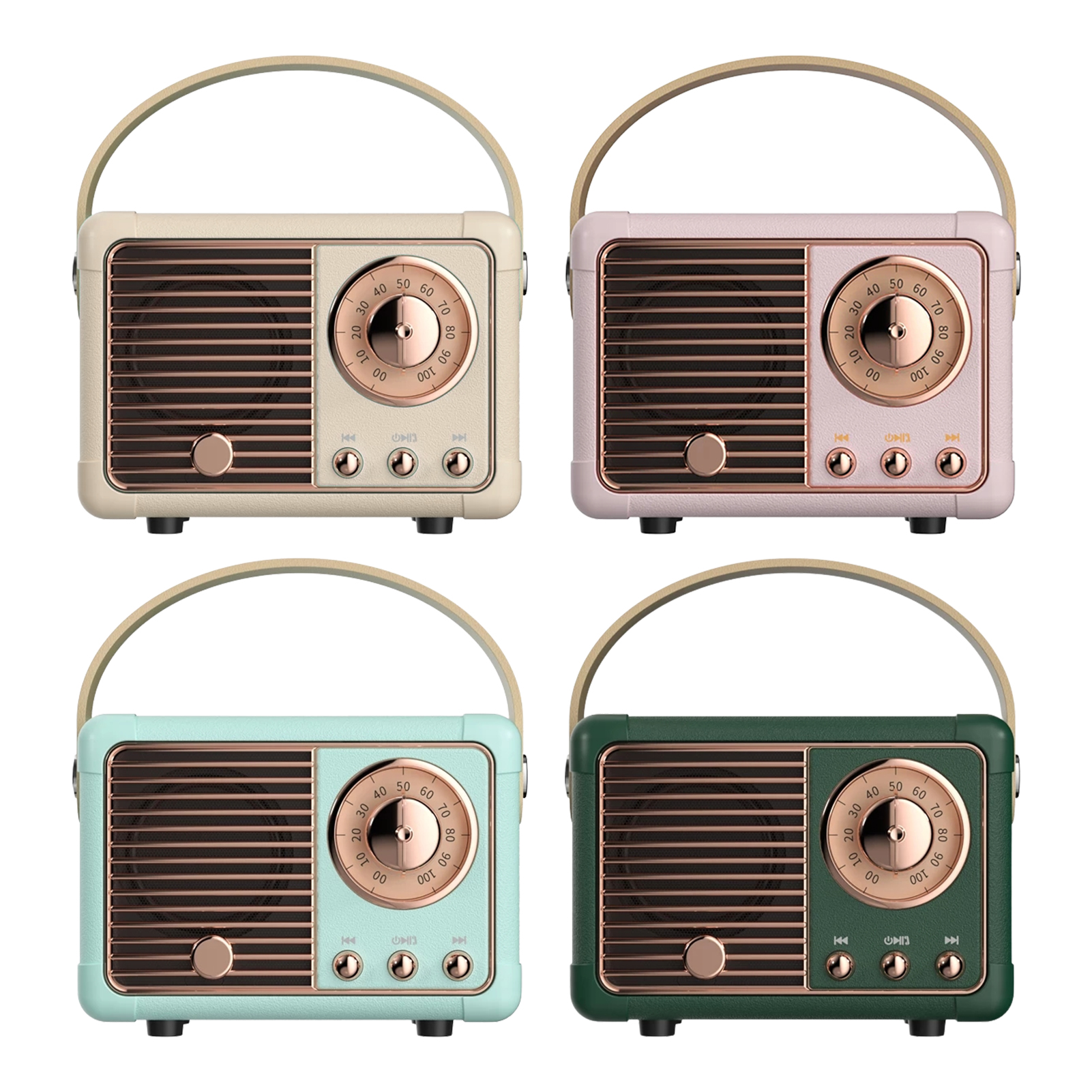 Mini altavoz inalámbrico Retro BT, Radio FM Vintage, interfaz USB portátil, altavoces de decoración clásica, reproductor de música de viaje