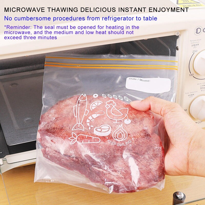 Silicone Food Bag Frosted PEVA Silicone Food Fresh-keeping Bag Reusable Freezer Bag Zipper Leakproof Top Fruits Bag