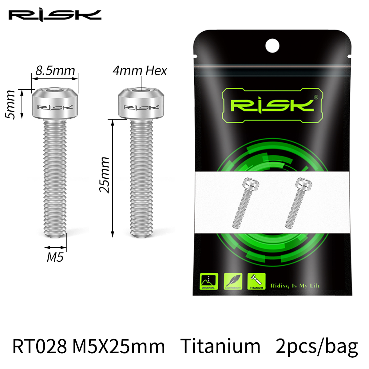 RISIKO 2 teile/beutel M5x25mm Fahrrad Bremshebel Befestigungs Schrauben Erweiterte Schrauben Für Hydraulische Scheibenbremse Verschluss Titan Rennrad: Himmel Blau