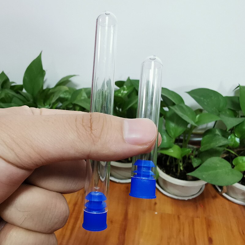 20 Pcs Transparent Laboratory Transparent Plastic Test Tube Round Bottom Tube Sample Bottle With Push Cover Laboratory Supplies