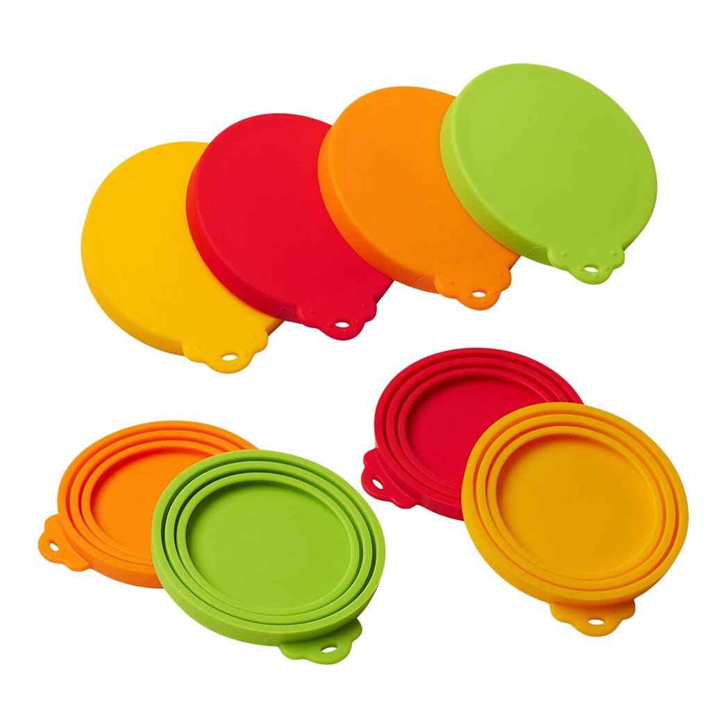 Can Lids Food Can Covers Universal Silicone Can Lids One Size 4Pack Can Caps Can Lid Dust Free Sealer Reusable Food Can Cover