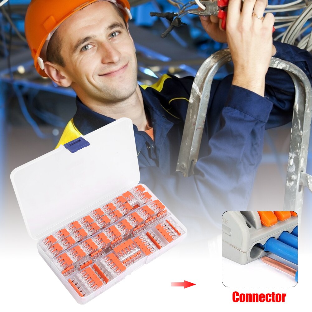 75pcs Wire Connector Push-in Terminal Block Electrical Cage Combination Set Automotive Marine Insulated